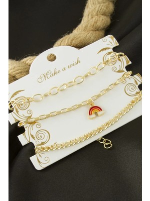 Zenvia Gökkuşağı Zincir Bileklik 3 Adet