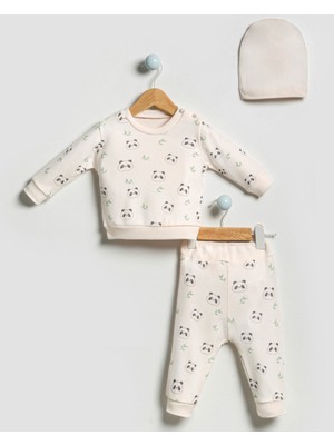 By Bubbles Panda Desen Şapkalı 3'lü Takım