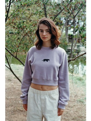 Reflect Studio Jaguar Supersoft Crop Sweatshirt - Lila
