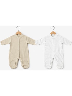 Kardeşler Baby 2'li Kendinden Eldivenli Bebek Tulum