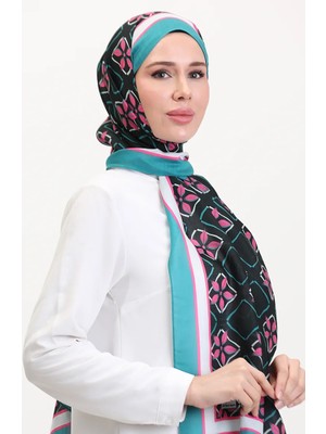 Desenli Soft Şal 70269-18 Çağla Yeşili Pembe