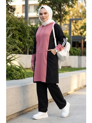 Paraşüt Kumaş Detaylı Eşofman Takım 09048-01 Siyah