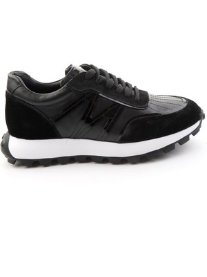 Bambi Siyah Hakiki Deri Erkek Sneaker E01011043303
