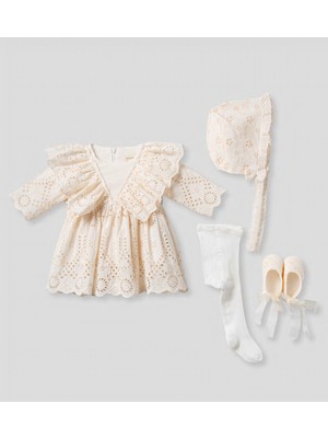 Pugi Baby Kız Bebek Şık Dantelli Mevlüt / Özel Gün Elbisesi