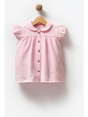By Bubbles Müslin Bebe Yaka Kız Bebek Elbise