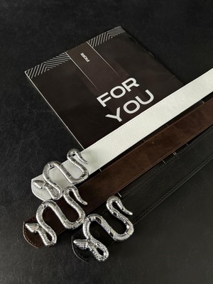 Fiori 4 cm Yılan Tokalı Kadın Pantolon Kemeri, Ceket Kemeri, Elbise Kemeri, Gömlek Kemeri