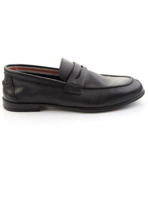 Bambi Siyah Hakiki Deri Erkek Loafer Ayakkabı E01730351040