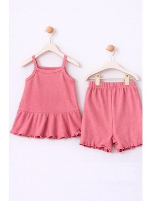For My Baby Fitilli Kumaş 2’li Kız Bebek Takım Şortlu Yazlık