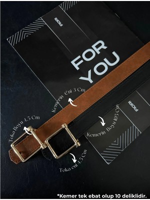 Fiori Kare Tokalı Kadın Kemeri, Pantolon Kemeri, Ceket Kemeri, Elbise Kemeri