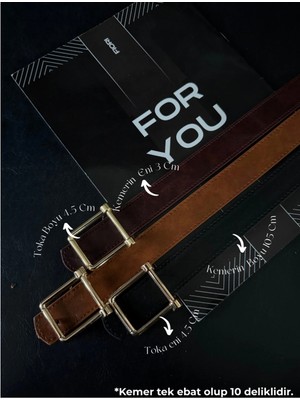 Fiori Kare Tokalı Kadın Kemeri, Pantolon Kemeri, Ceket Kemeri, Elbise Kemeri