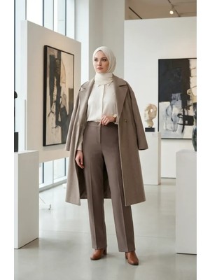 Düz Paça Pantolon 1155-03 Vizon