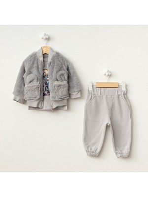 Baby Fou Peluş Hırkalı 3'lü Takım