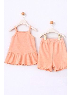 For My Baby Fitilli Kumaş 2’li Kız Bebek Takım Şortlu Yazlık