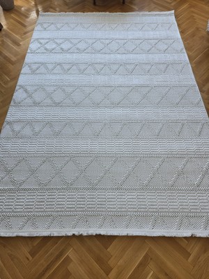 Anutya Home Monaco 0219A Krem Iskandinav Sisal Bukle Yumuşak Özel Ölçü Salon Koridor Mutfak Halısı Yolluk