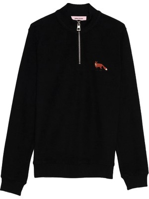 Reflect Studio Kızıl Tilki Supersoft Quarter-Zip Sweatshirt - Siyah