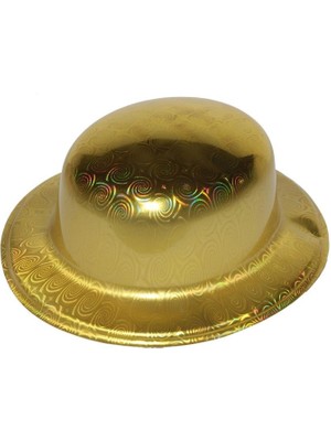 Balkan Grup Altın Renk Hologramlı Plastik Yuvarlak Melon 27X24 cm