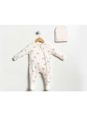 By Bubbles Desenli Şapkalı Bebek Tulum