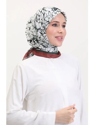 Desenli Soft Eşarp 70249-06 Kiremit Koyu Yeşil