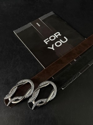 Fiori 4 cm Yılan Tokalı Kadın Pantolon Kemeri, Ceket Kemeri, Elbise Kemeri, Gömlek Kemeri