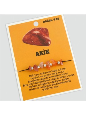 MidasTech Akik Doğaltaşlı Ip Bileklik Nemere