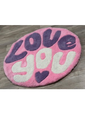 Tufty Friends Love You Temalı Tufting El Yapımı Halı