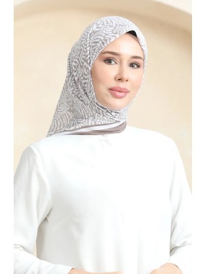 Desenli Soft Eşarp 70244-13 Toprak Ekru