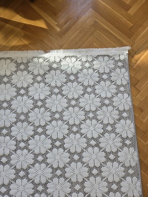 Badelya Home Monaco 0221 Krem A.gri Iskandinav Sisal Bukle Yumuşak Özel Ölçü Salon Koridor Mutfak Halısı Yolluk