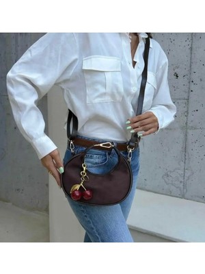 Big Baby Model El ve Kadın Omuz Çantası Suet ( Kiraz Charm Dahil )