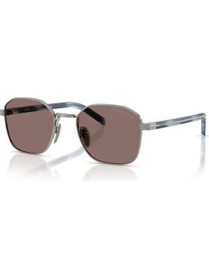Prada Pr C50S 5AV05C 53 Unisex Polarize Geometrik Gun Metal Güneş Gözlüğü