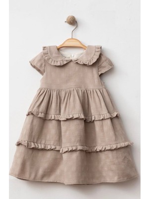 Baby Corner Bebe Yaka Fırfırlı Kız Bebek Elbise