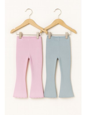 Smile Kids Kız Çocuk 2'li Kaşkorse Ispanyol Paça Pantolon