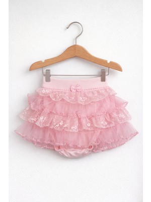 Kardeşler Bebe Kız Bebek Tüllü Fırfırlı Külotlu Etek