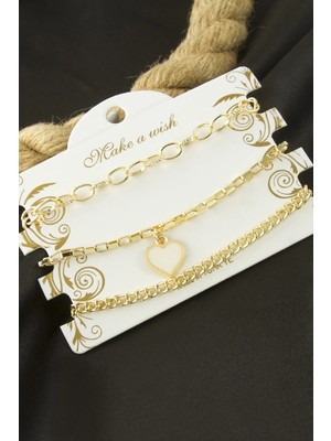 Nuveden Ieg™ Kalp Zincir Bileklik 3 Adet