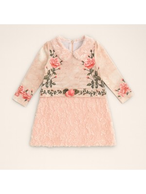 For My Baby Çiçek Baskılı Bebe Yaka Elbise