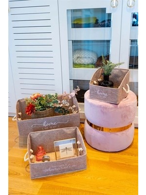 VeraGlobe Buğz 2 Adet Keçe Raf Organizer Seti Mega/maxi/kutu Organizer ( Buğz )