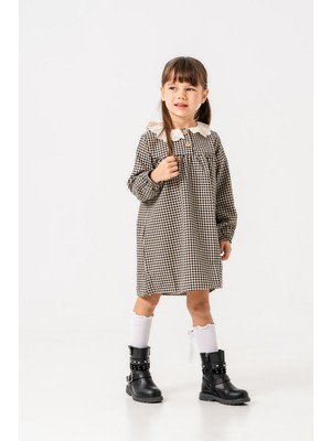 Smile Kids Düğmeli Kız Elbise