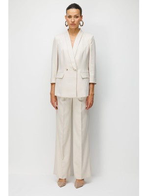 Ekol Kadın Pileli Bol Paça Pantolon 1076 Gold