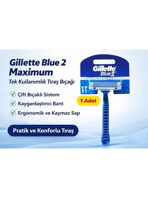 Balkan Grup Jilet Blue 2 Maximum Tek Kullanımlık Tıraş Bıçağı 1 Adet