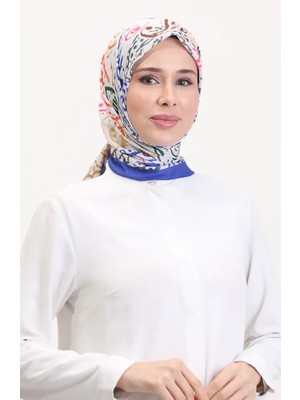 Desenli Soft Eşarp 70243-08 Saks Şekerpembe