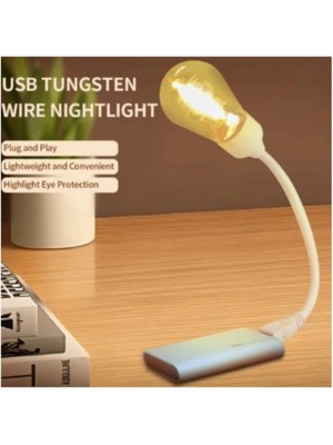 Evinizin Vitrini Kitap Okuma/kamp Işığı/gece Lambası Retro Otantik USB Girişli Lamba Kırılmaz Lamba