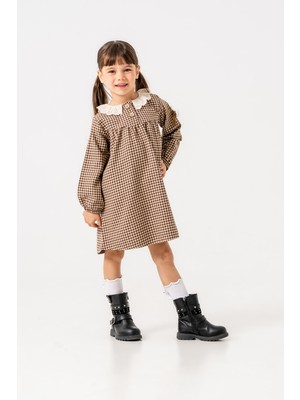 Smile Kids Düğmeli Kız Elbise