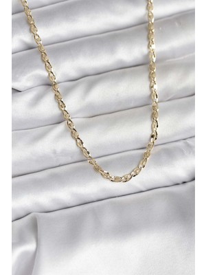 Ebijuteri Gold Renk Ezme Plaka Model Pirinç Kadın Kolye