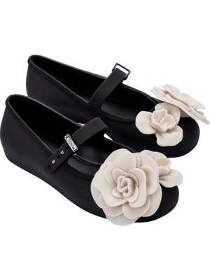 Mini Melissa Soft Ballerina Studs Petals Kız Çocuk Babet Siyah 37822