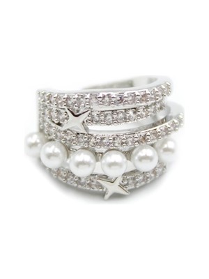 Incili Kıkırdak Küpe - Gümüş