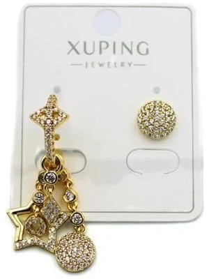 Taşlı Shakira Küpe - 14K Altın