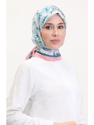 Desenli Soft Eşarp 70245-08 Pembe Bebek Mavisi