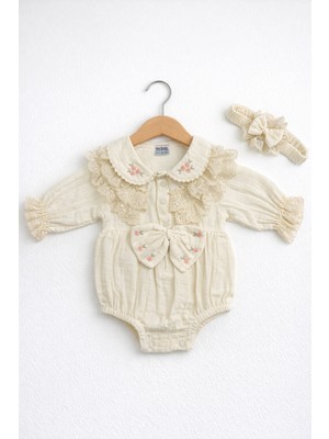 Kardeşler Bebe Müslin Body & Zıbın Dantel Detay