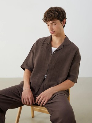 Lc Waikiki Yeni Sezon Resort Yaka Kısa Kollu Müslin Erkek Gömlek