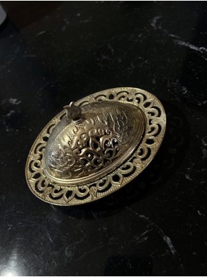 Anka Select Osmanlı Tarzı Vintage Desenli Kapaklı Mini Lokumluk Şekerlik – Dekoratif Metal Ikramlık Sunumluk 10 cm