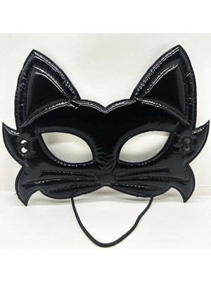 Balkan Grup Siyah Renk Kumaş Malzemeden Imal Eva Kedi Maskesi 19X15 cm